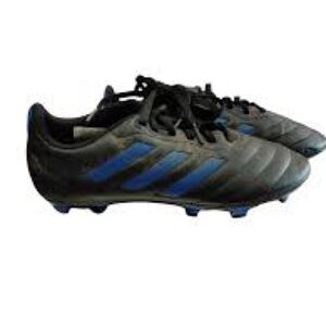 Youth black and blue Adidas Goletto VIII Firm Ground Junior soccer cleat size 1
